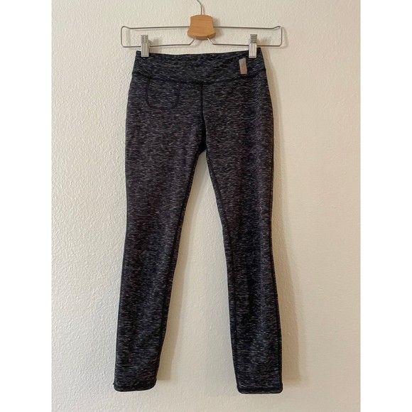 Zella Girl Big Kids Leggings Size M 8/10 Black Space Dye Active Stretch Pull On - Picture 2 of 9